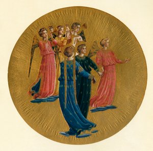 Detalje fra Jomfruens kroning, 1400-tallet, c1909 af Fra Angelico