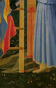 Detalje af Santa Trinita altertavle, ramme og tinder af Lorenzo Monaco af Fra Angelico