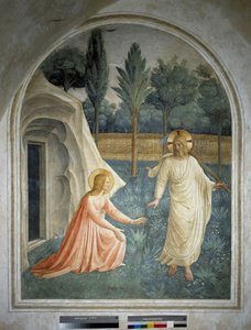 Noli tangerer mig. Den opstandne Jesus Kristus nægter at blive rørt af den hellige Maria Magdalena Fresco af Guido di Pietro af Fra Angelico