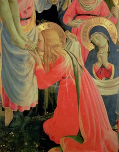 Santa Trinita altertavle, detalje af Maria Magdalena, c.1434 tempera & guld på papel af Fra Angelico