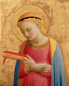 Virgin Annunciate, 1450-55 (bladguld og tempera på træpanel) (se også 139311)