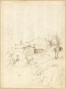 Kloster på skråningen af en klippebakke af Fra Bartolommeo