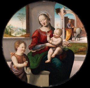 Den hellige familie med Johannes Døberen af Fra Bartolommeo