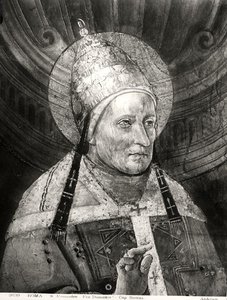Alexander I (d.115) fra Det Sixtinske Kapel (fresco) (s/h-foto) af Fra Diamante