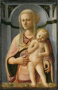 Madonna med barn, detalje, ca. 1435 (tempera på panel) af Fra Filippo Lippi