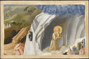 Sankt Benedikt fristet i ørkenen, 1430 af Fra Giovanni Angelico da Fiesole