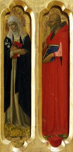 Den hellige Katarina af Siena og den hellige Jerome fra Perugia-altertavlen, ca 1437. af Fra Giovanni Angelico da Fiesole