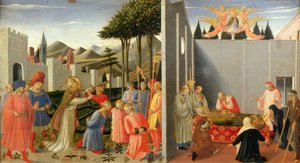 Saint Nicholas frigør en uskyldig mand dømt til døden fra Perugia -altertavlen, CA 1437. af Fra Giovanni Angelico da Fiesole