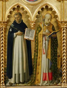 De hellige Dominicus og Nicholas af Bari fra Perugia-altertavlen, ca 1437. af Fra Giovanni Angelico da Fiesole