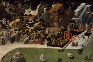 Scener fra ørkenfædrene Thebaids liv af Fra Giovanni Angelico da Fiesole
