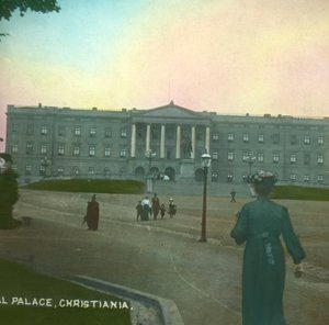 Det Kongelige Slot, Christiania, Oslo, Norge, slutningen af det 19.-begyndelsen af det 20. århundrede.