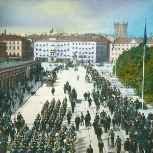 Udsigt fra slottet, Stockholm, Sverige, slutningen af det 19.-begyndelsen af det 20. århundrede.