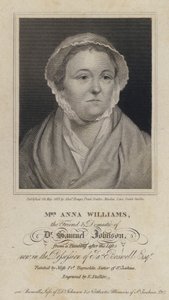 Anna Williams, walisisk digter og ven af den engelske forfatter Samuel Johnson (gravering) af Frances (after) Reynolds