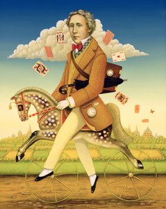 Lewis Carroll (1832-98) 2001 (olie og tempera på panel) af Frances Broomfield