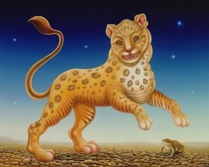 Panther, 2004 (olie og tempera på panel) af Frances Broomfield