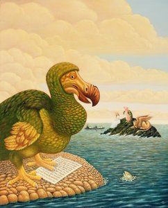 The Dodo, 1993 (olie og tempera på panel) af Frances Broomfield