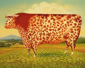 The Great Bull, 1998 (olie og tempera på panel) af Frances Broomfield