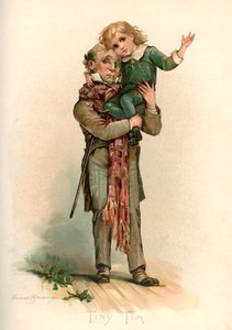 Bob Cratchit bærer lille Tim af Frances Brundage