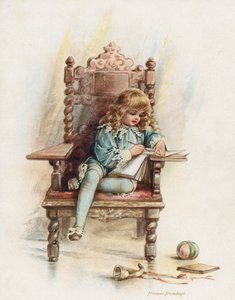 Kong Edward VI fører dagbog (chromolitho)