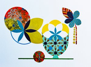 Hvid på ris #3, 2022 (akryl på akvarelpapir) af Frances Ferdinands