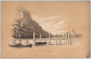 Fort Lee Landing, i: The New York Drawing Book, Containing a Series of Original Designs a..., 1847. af Frances Flora Bond Palmer