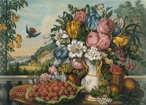 Landskab - Frugt og Blomster, 1862.