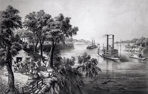 Low Water i Mississippi, pub. af Currier og Ives, 1867 af Frances Flora Bond Palmer