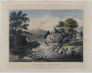 The Mill-Stream, udgivet af Currier & Ives, New York (håndfarvet litho) af Frances Flora Bond Palmer