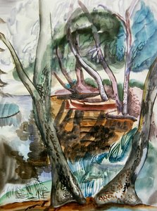 Landskab, ca. 1935 (akvarel på papir)