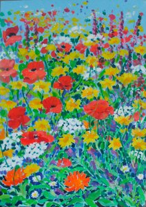 Wild Flower Meadow, 2024 (akryl på lærred)