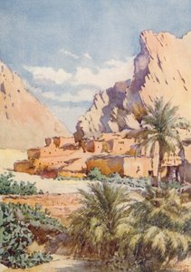 Den røde landsby, El Kantara (farvelitografi) af Frances Nesbitt
