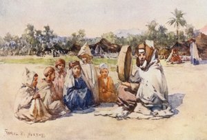 Historiefortælleren (farvelitografi) af Frances Nesbitt