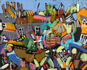 Judy au Jardin, 2010 (akryl på lærred) af Frances Treanor