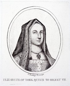 Elizabeth af York, kong Henry VIIs dronningkonsort (gravering) af Francesco (after) Bartolozzi