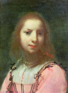 Portræt af en ung kvinde, ca. 1640 (olie på kobber) af Francesco (attr. to) Furini