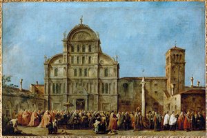 Dogen af Venedigs procession til San Zaccaria-kirken i påsken ...