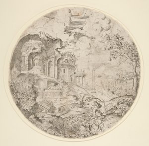 Udsigt over Rom med ruiner, Trajan af Francesco Amato