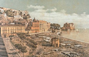 Chiatamone Street, i Napoli, Illustration fra det antikke Napoli, af Raffaela D