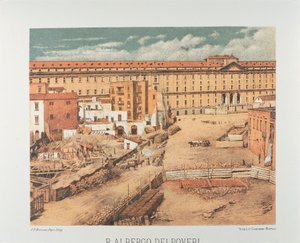 Italien, Napoli, Albergo dei Poveri (Hospice for de fattige) 1889 (litografi)