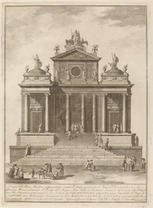 Et tempel dedikeret til Jupiter, Juno og Minerva, til Kina-festivalen, 1785. af Francesco Barbazza