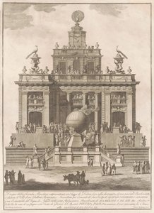 Seconda Macchina for the Chinea of 1785: A Pleasure Palace with an Air Balloon, 1785. af Francesco Barbazza