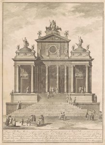 Prima Macchina for Kina fra 1785: Jupiters tempel påbegyndt af Tarquinius Priscus med vidunderet af Accius Naevius af Francesco Barbazza, after Giuseppe Palazzi