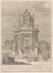 The Seconda Macchina for the Chinea of 1782: A Countryside Festival at Night af Francesco Barbazza, after Giuseppe Palazzi