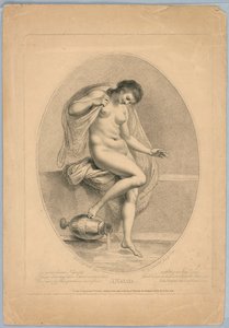 En Naiad (Kvinde der træder ind i et bad) af Francesco Bartolozzi