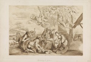 Tilbedelse af hyrderne Gamle og Nye Testamente til Castiglione (serietitel) af Francesco Bartolozzi