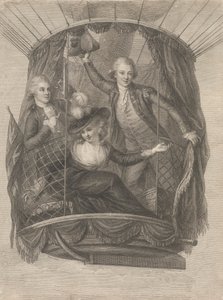 Ascension af Madame Sage, Chevalier Biggin og kaptajn Vincent Lunardi i en ballon, 20. juni 1785