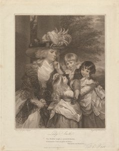 Lady Charlotte Smith og hendes børn; George Henry, Louisa og Charlotte af Francesco Bartolozzi