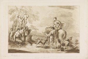 Tilbyder til Pan Gamle og Nye Testamente til Castiglione (serietitel) af Francesco Bartolozzi