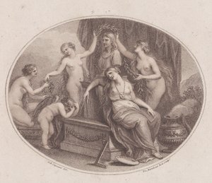 The Graces Crowning the Bust of Raphael, 28. juli 1788. af Francesco Bartolozzi