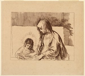 Jomfruen underviser Jesusbarnet af Francesco Bartolozzi